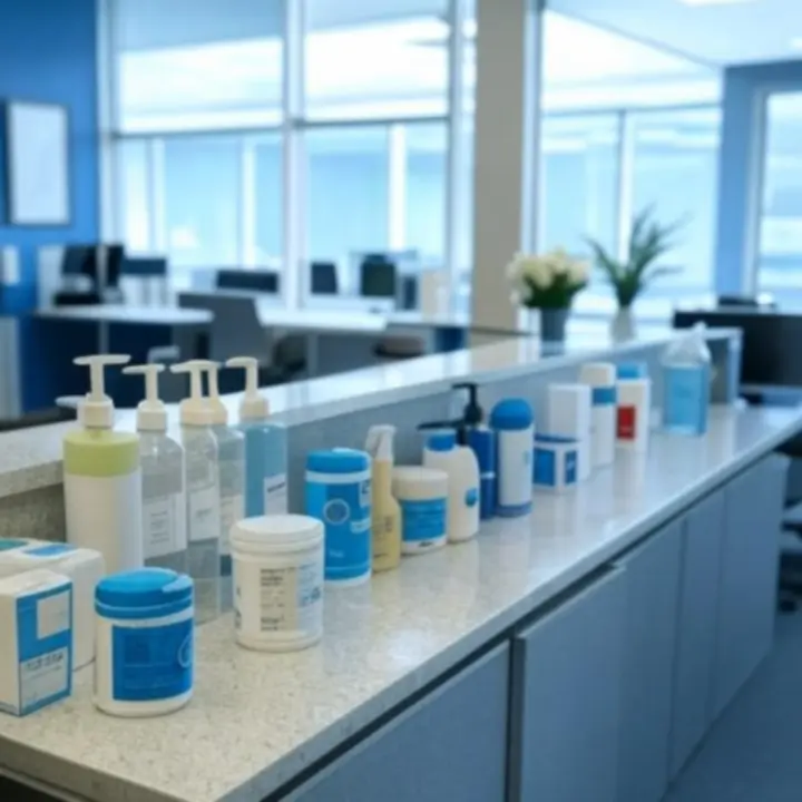 Schone, moderne kantooromgeving met professionele schoonmaakproducten