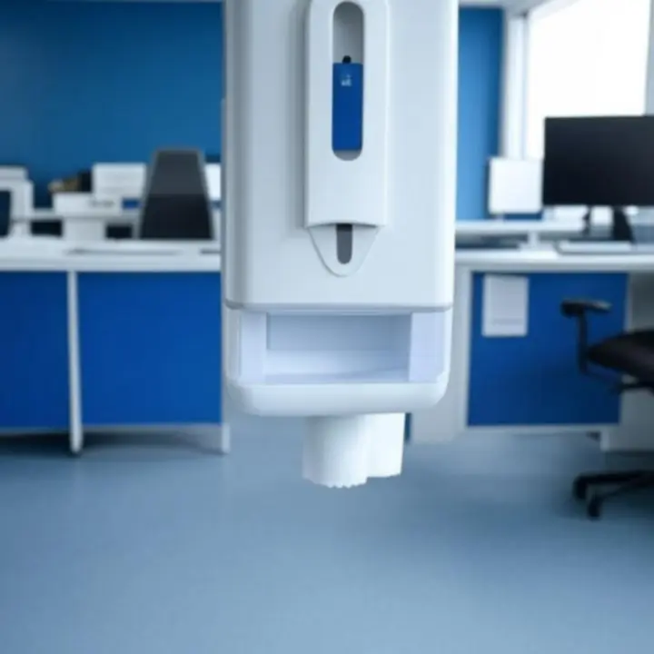 Moderne kantoorruimte met geïntegreerde hygiënedispensers