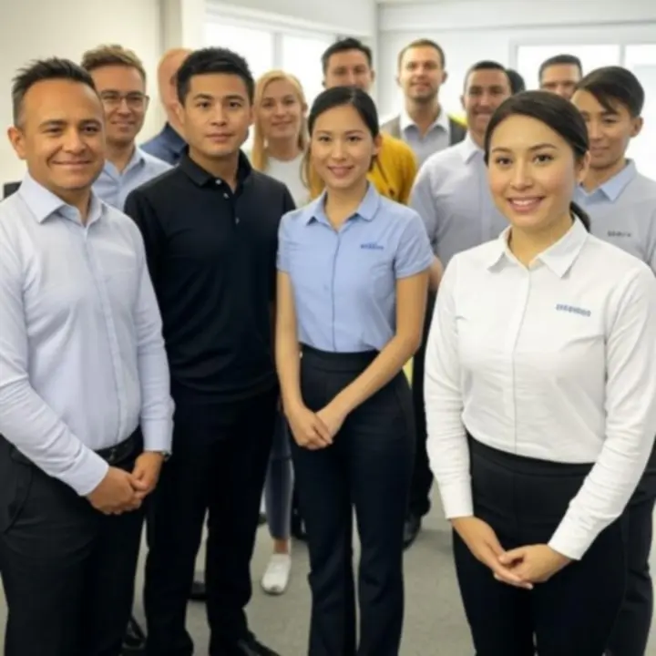 Deskundig team in een modern kantoor dat zich richt op schoonmaak en hygiëne-oplossingen.